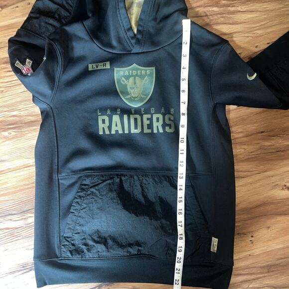 Boys Nike Black Dri-Fit Las Vegas Raiders Football Hoody Size Medium - Picture 9 of 11